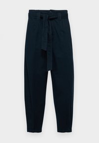 BELTED TWILL TAPERED CROP PANT - Trousers - aviator navy