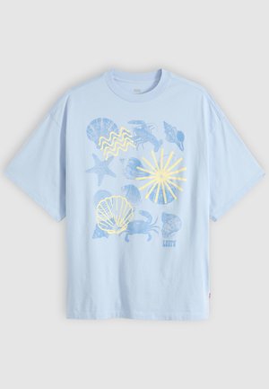 Levi's®, LSE_GRPH SHORT STACK TEE - T-Shirt print - lse_seashell grid kentucky blue