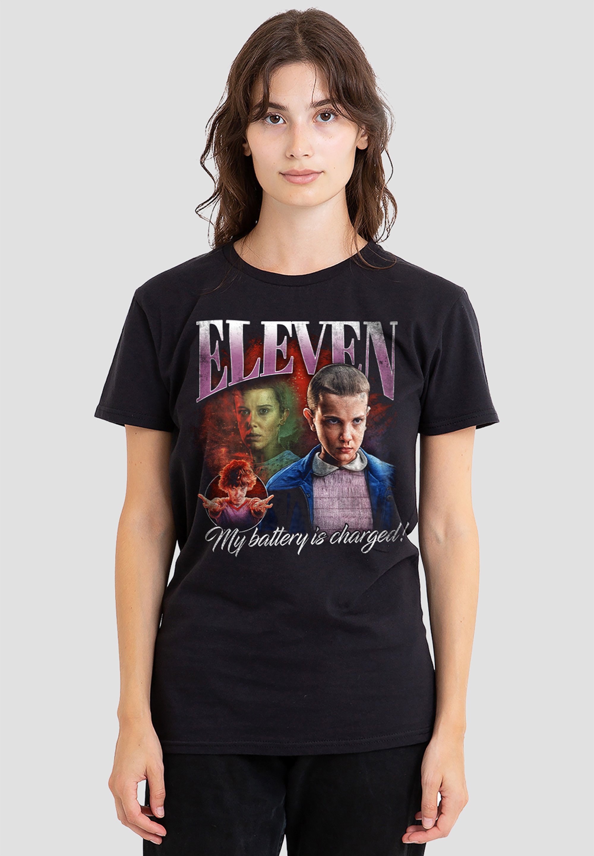 NETFLIX STRANGER THINGS ELEVEN HOMAGE - Print T-shirt - black 