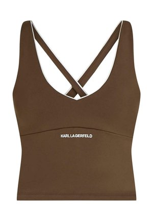 KARL LAGERFELD, CONTRAST PIPING - Débardeur - chestnut
