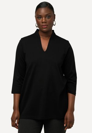 Ulla Popken À MANCHES 3/4 ET COL CALICE EN PIMA - Pitkähihainen paita - black