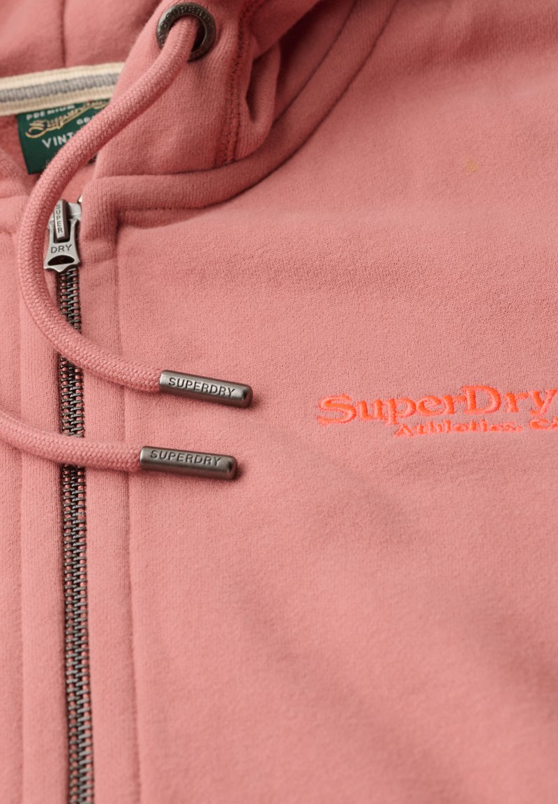 Sweat Capuche Superdry Zip Storm Heritage Rose Foncé - Taille 8 (Femme)
