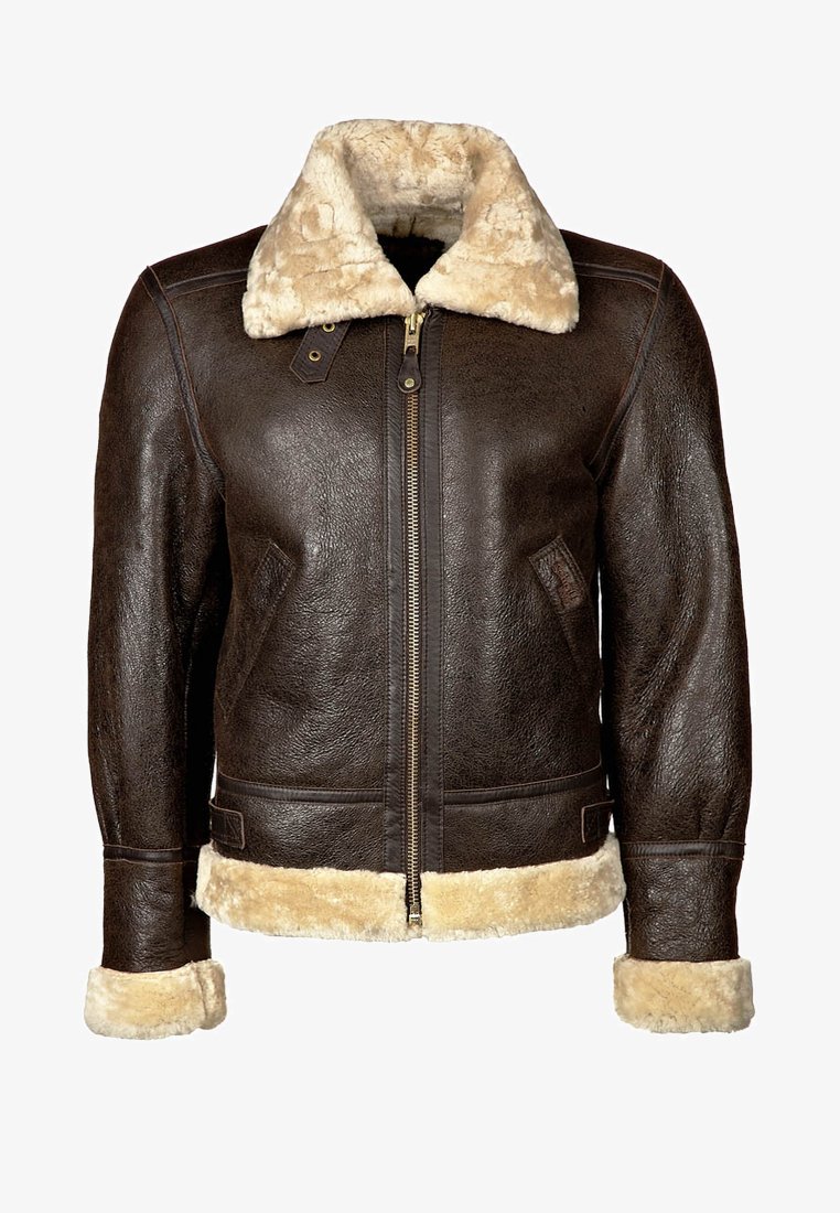 Schott Usnjena jakna - dark brown