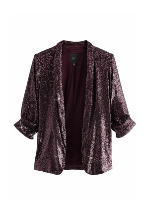 SEQUIN-REGULAR FIT - Short coat - burgundy red