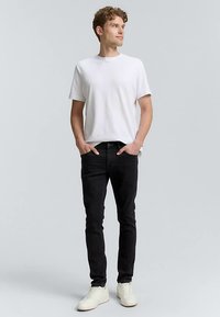 TOM TAILOR TTTROY Slim - Prigludę džinsai - clean rinsed black denim