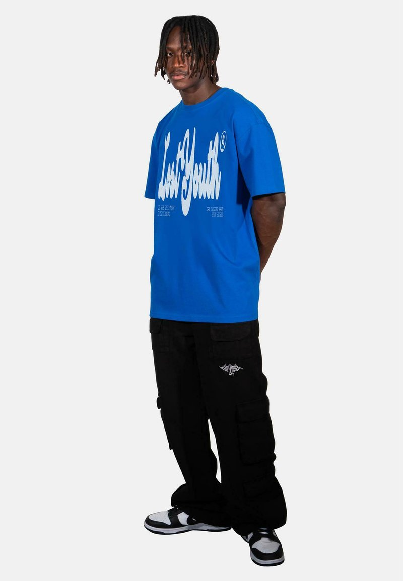 Lost Youth T-shirt print blauw