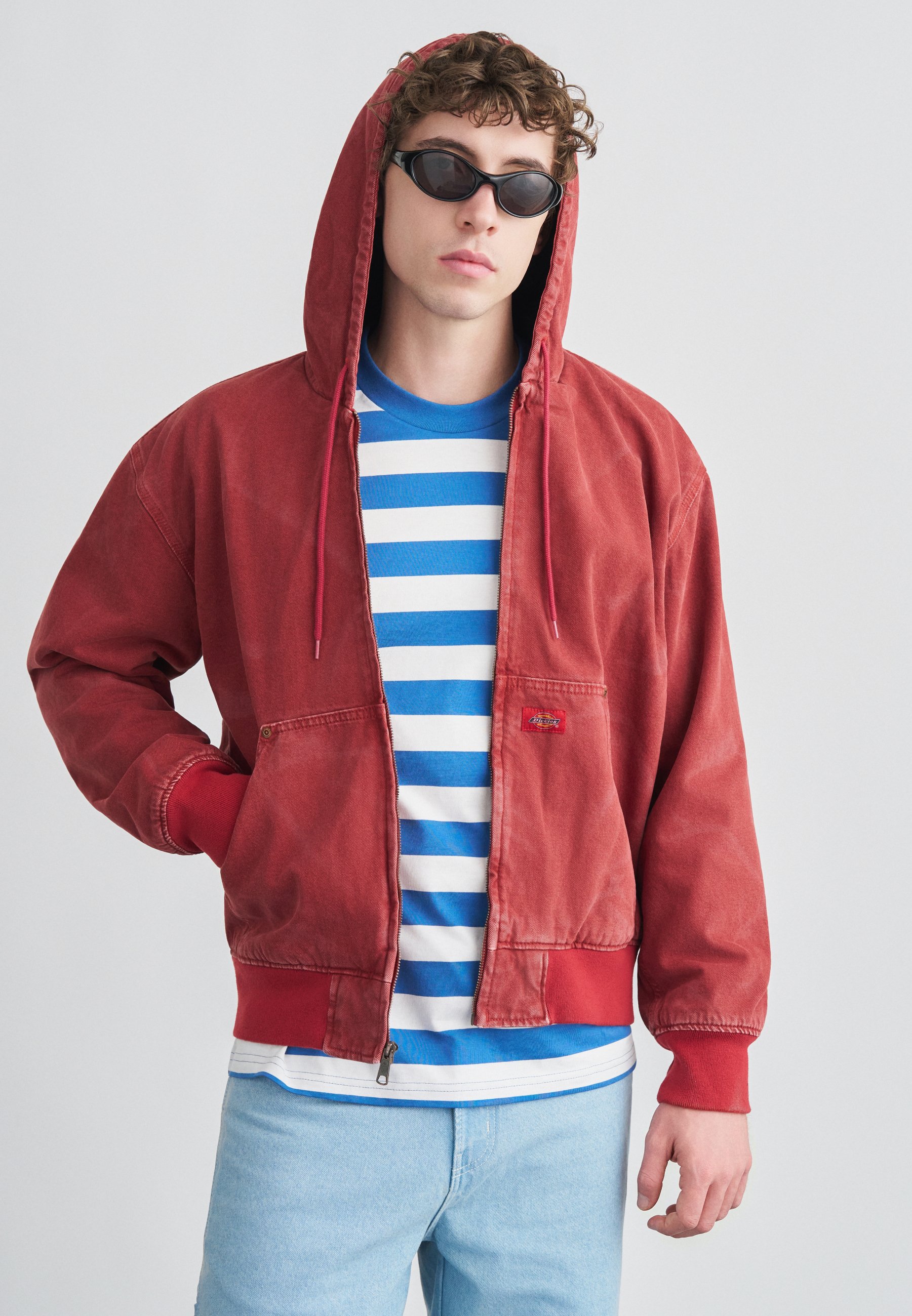 Dickies HILHAM LINED HOODED - Denim jacket - garnet/dark red 