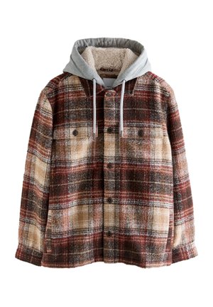 Next REGULAR FIT - BORGHOODED CHECK SHACKET - Langærmet T-shirt - rust brown