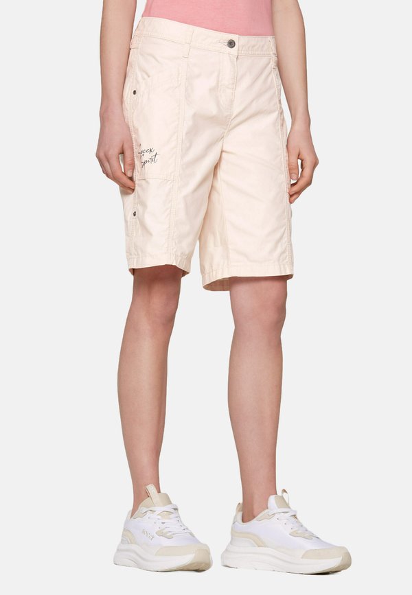 BERMUDA MIT TURN-UP - Shorts - milky beige