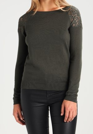 Striktrøje - dark green