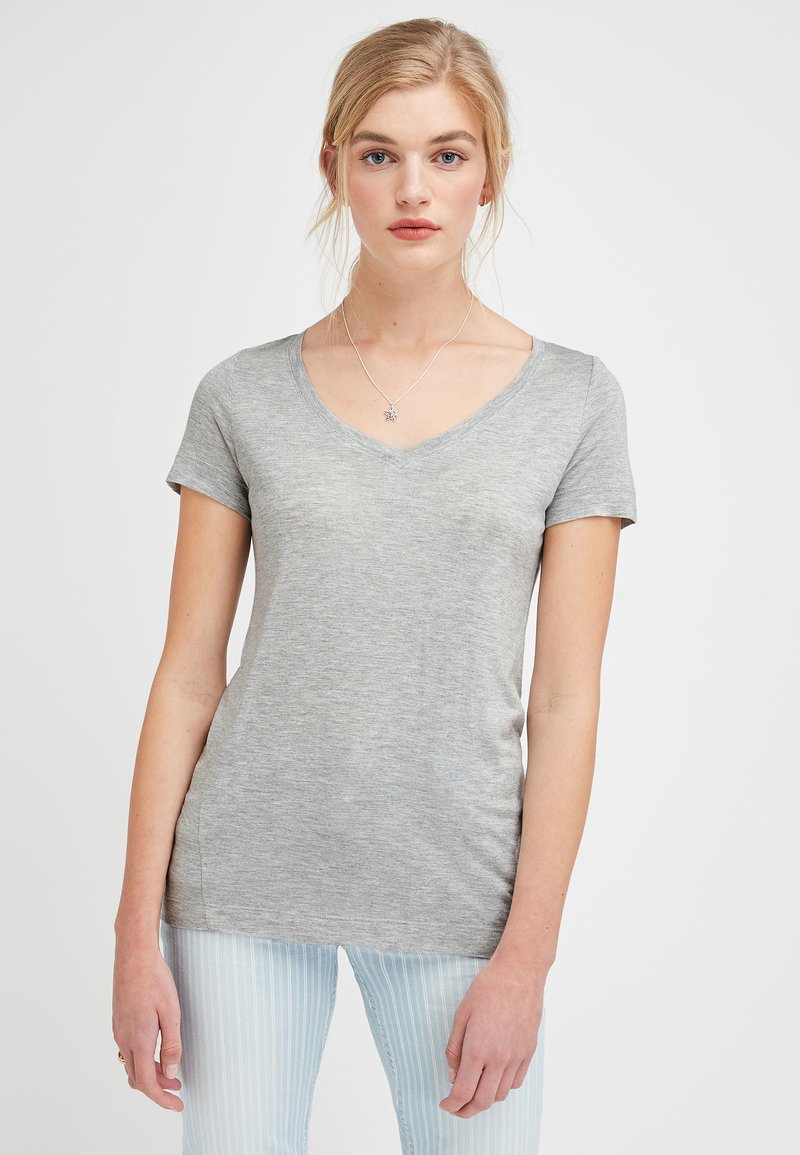 Next - SLOUCH V NECK  - T-shirt - bas - grey, Förstora