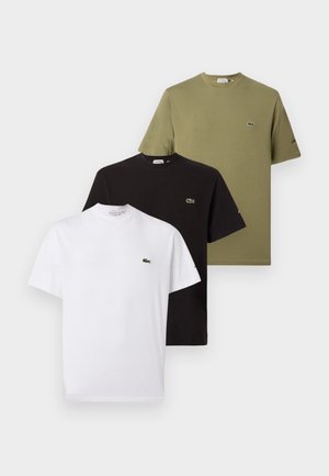 Lacoste, UNISEX 3 PACK - T-shirt basic - khaki/white/black