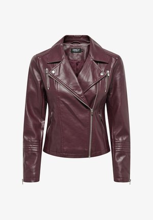 ONLY, ONLGEMMA FAUX LEATHER BIKER OTW NOO - Imiteret læderjakke - decadent chocolate
