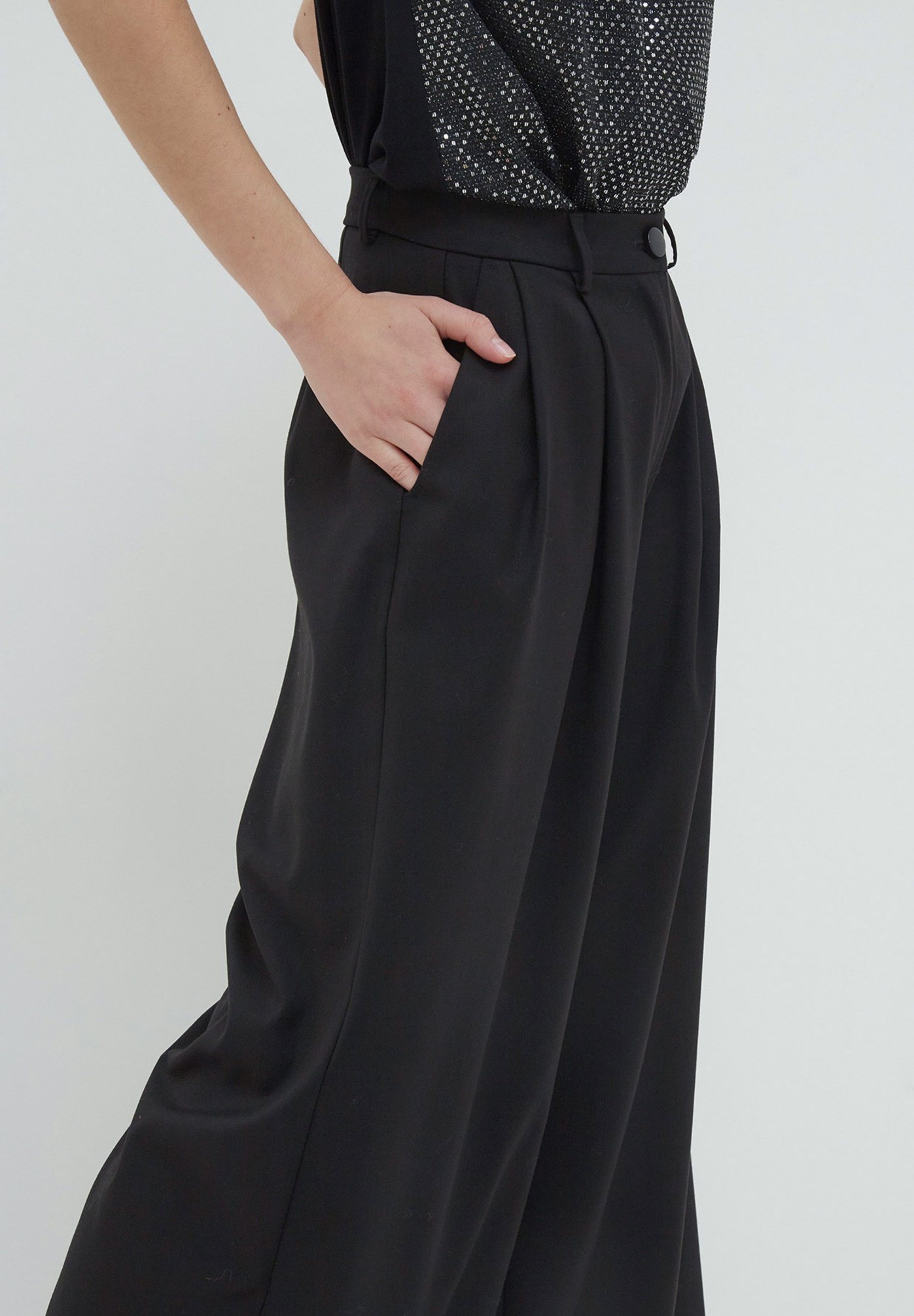 Motivi FLUIDI PALAZZO - Pantaloni - nero - Zalando.it
