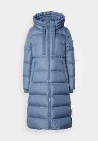 LONG COAT FEMININE SHAPE WITH HOOD - Donsjas - hazy blue