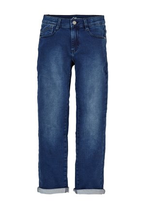 PETE MIT WASCHUNG - Straight leg jeans - dark blue stretche