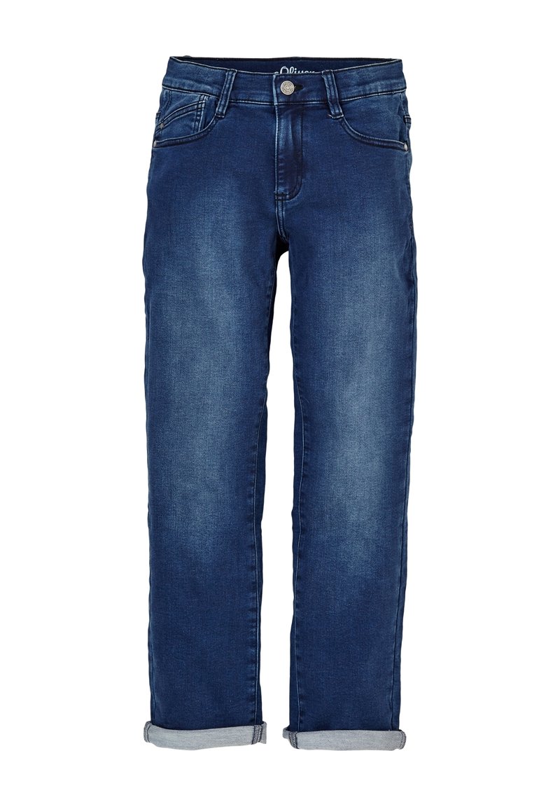 s.Oliver PETE MIT WASCHUNG - Straight leg jeans - dark blue stretche