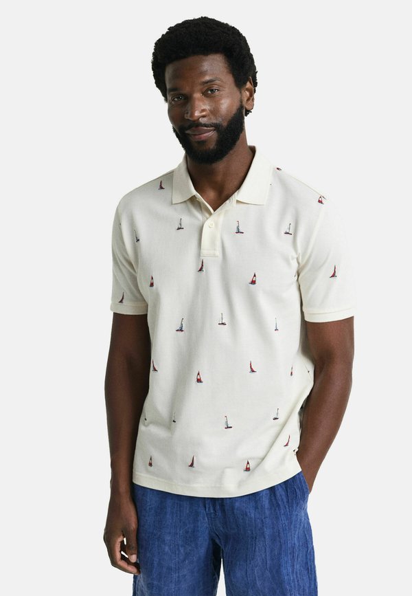 EMBROIDERED GRAPHIC - Poloshirt - cream