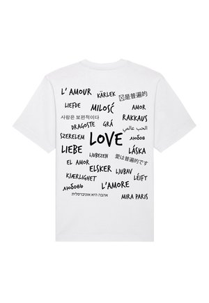 UNIVERSAL LOVE BACK HEAVYWEIGHT - Print T-shirt - white