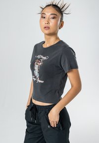 Ed Hardy TOKYO-GEISHA TIGHT  - T-shirts print - washed black