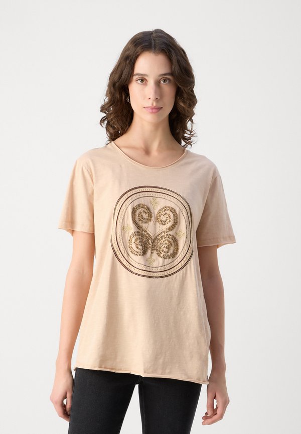 EMBROIDERY TEE - Print T-shirt - sesame4