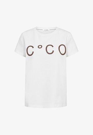 Co'couture, CO'COUTURE - T-shirt imprimé - white/darkbrown