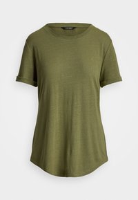 LINEN BLEND JERSEY SHORT SLEEVE TEE - Nyomott mintás póló - sage green