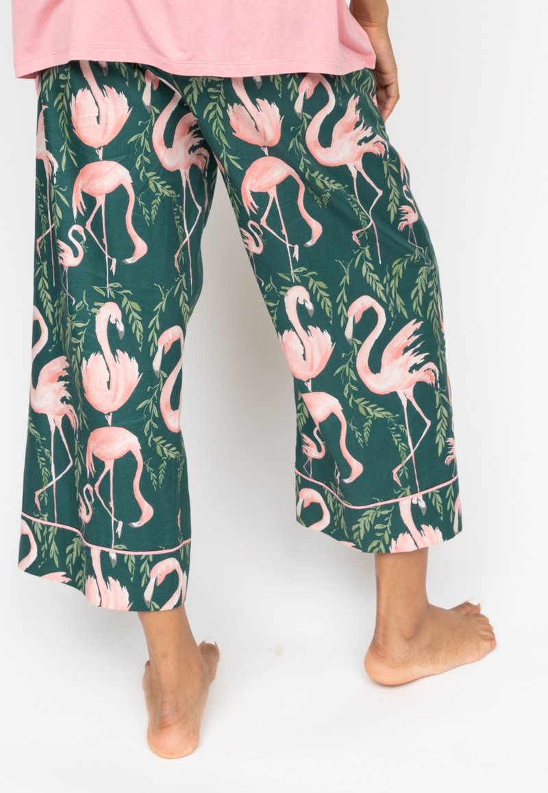 Cyberjammies IVY FLAMINGO WIDE LEG CROPPED Bas de pyjama green