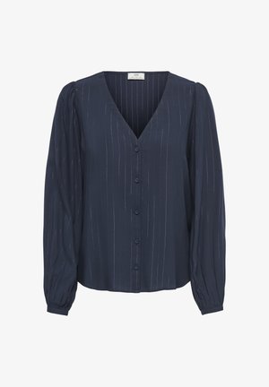 JDY, JDYLUCY LIFE L/S V-NECK SHIRT WVN DIA - Blusa - night sky