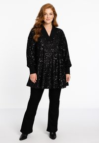 YOEK EMBELLISHED SEQUIN DETAIL - Tunique - black