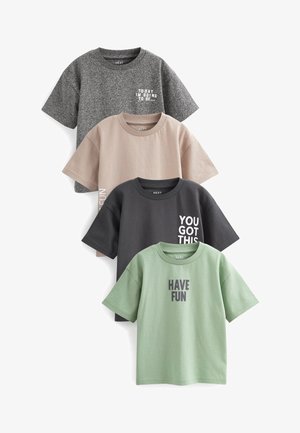 Next 4 PACK - Marškinėliai su spaudiniu - green grey