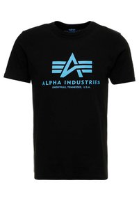 T-Shirt print - black/blue