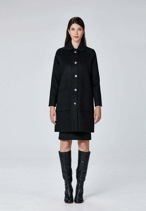 EN MINIMALISTE À COL ROND - Manteau court - noir