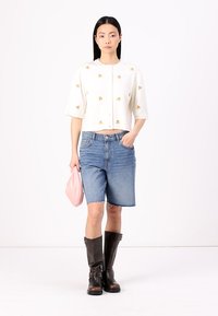Object OBJTHESS SLEEVE CARDIGAN - Cardigan - cloud dancer/lemon