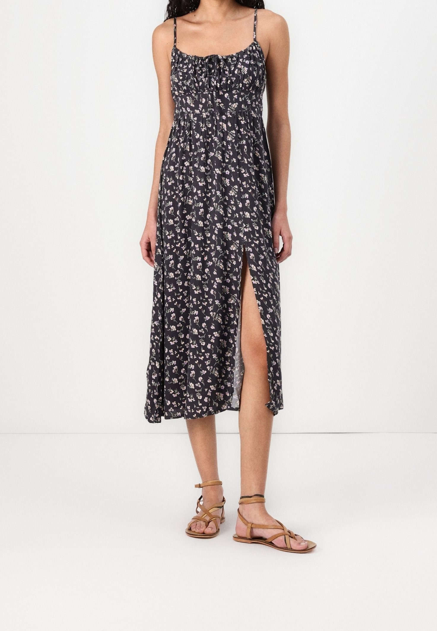 billabong black floral dress Billabong Women's Picnic Date Midi Dress