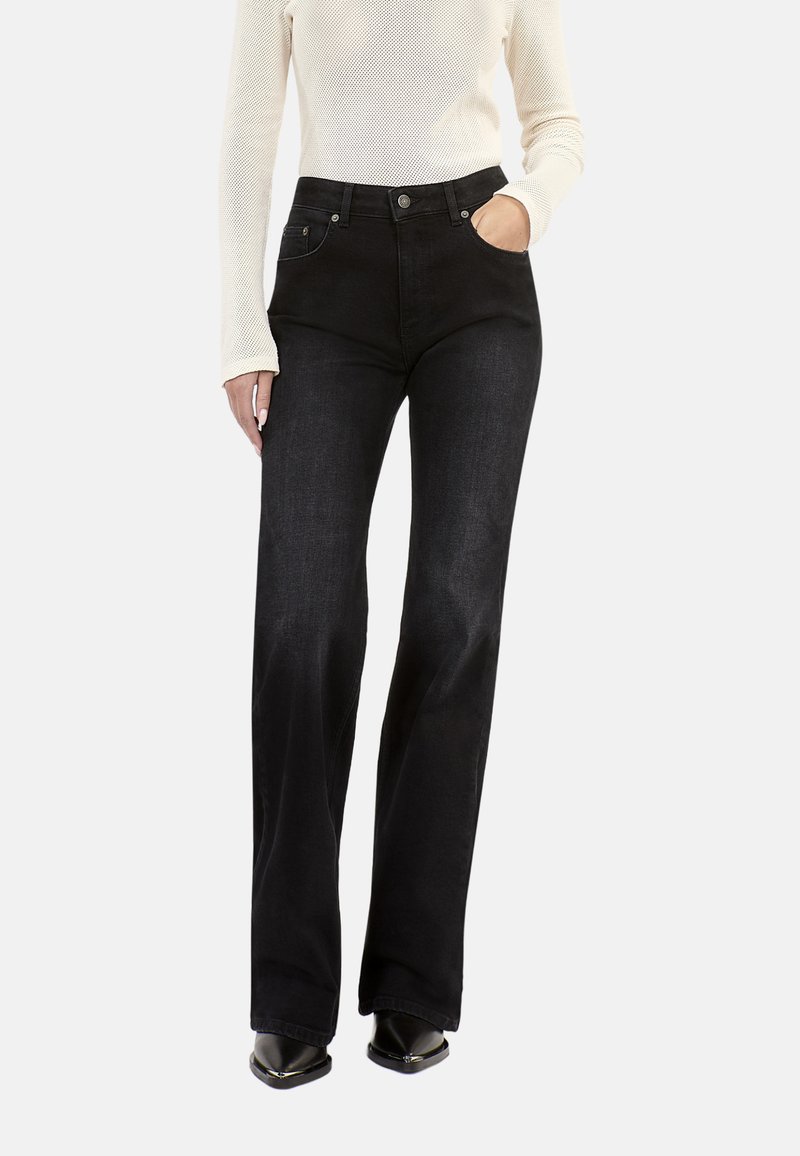 The Kooples Flared Jeans - black washed/black - Zalando
