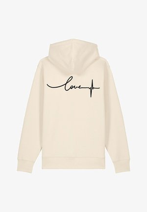 FREQUENCY BACK EMBROIDERY - Sweat zippé - off white