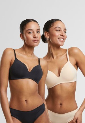 BASIC PADDED 2-PACK - Reggiseno - black nude