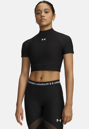HEATGEAR CROP MOCK - Sport T-shirt - ultimate black