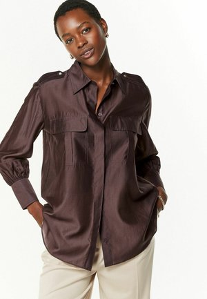 LONG SLEEVE REGULAR FIT - Gombos blúz - wine red