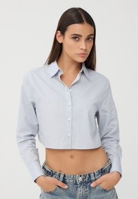 Terranova CROP IN RIGHE - Camicia - celeste