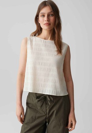 OPUS, RELAXED FIT SMOCKED LOOK - Blouse - light cotton