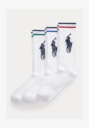 Polo Ralph Lauren BIG PONY ATHLETIC CREW SOCK 3 PACK - Sukat - white/asso