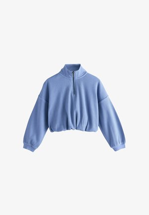 Next, LONG SLEEVE TEXTURED ZIP - Sweatshirt - blue
