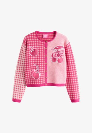 Next, Cardigan - pink gingham cherry coke