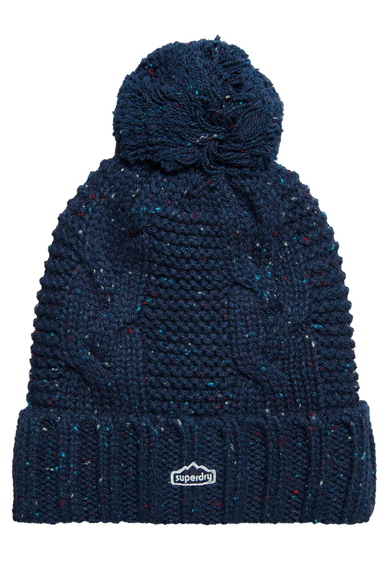 Superdry & Co BOBBLE - Bonnet - deep navy tweed/bleu - ZALANDO.FR