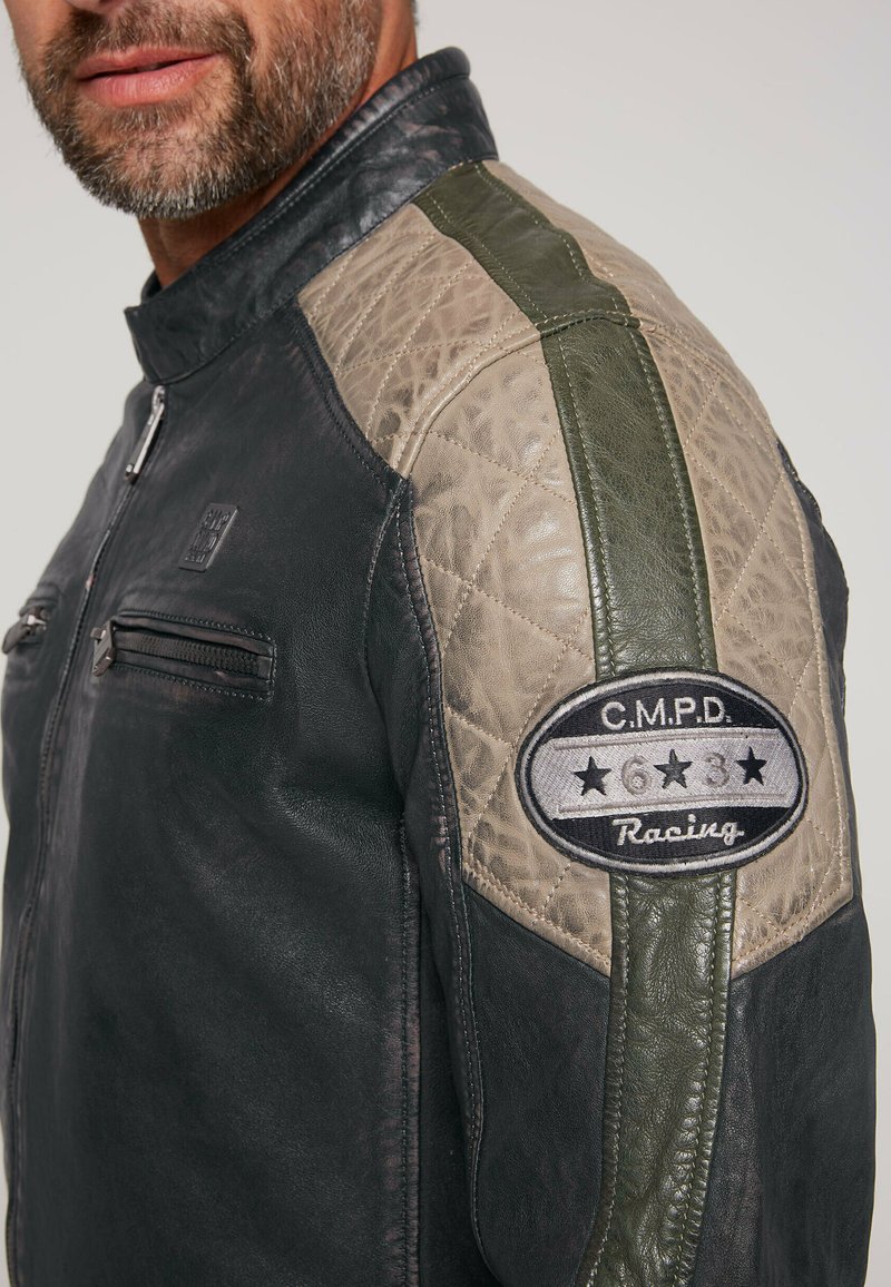 Camp David Lederjacke - navy/dunkelblau - Zalando