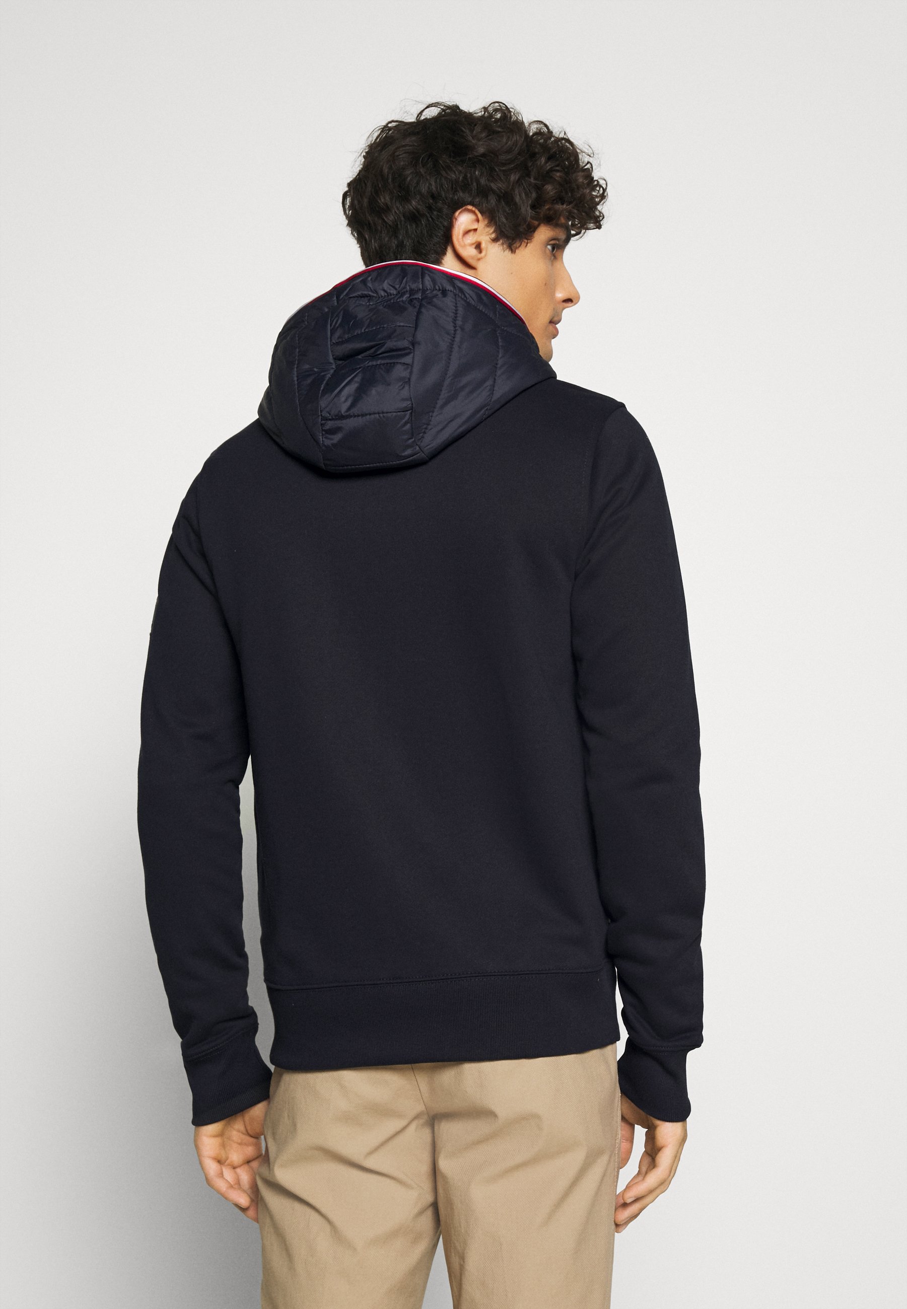 tommy hilfiger mixed media hooded zip through