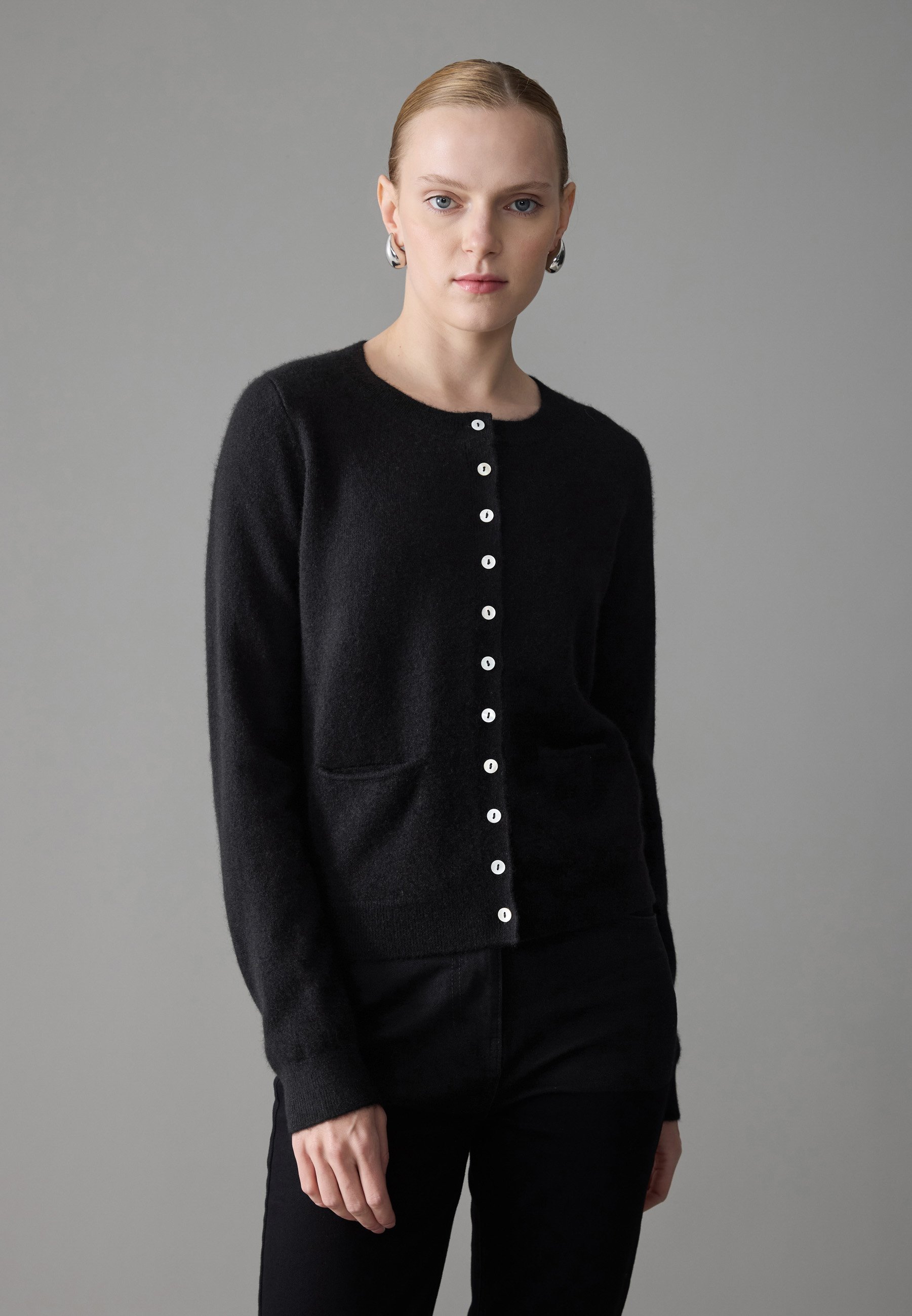 Zign Studio KNIT CARDIGAN CASHMERE Strickjacke black/schwarz