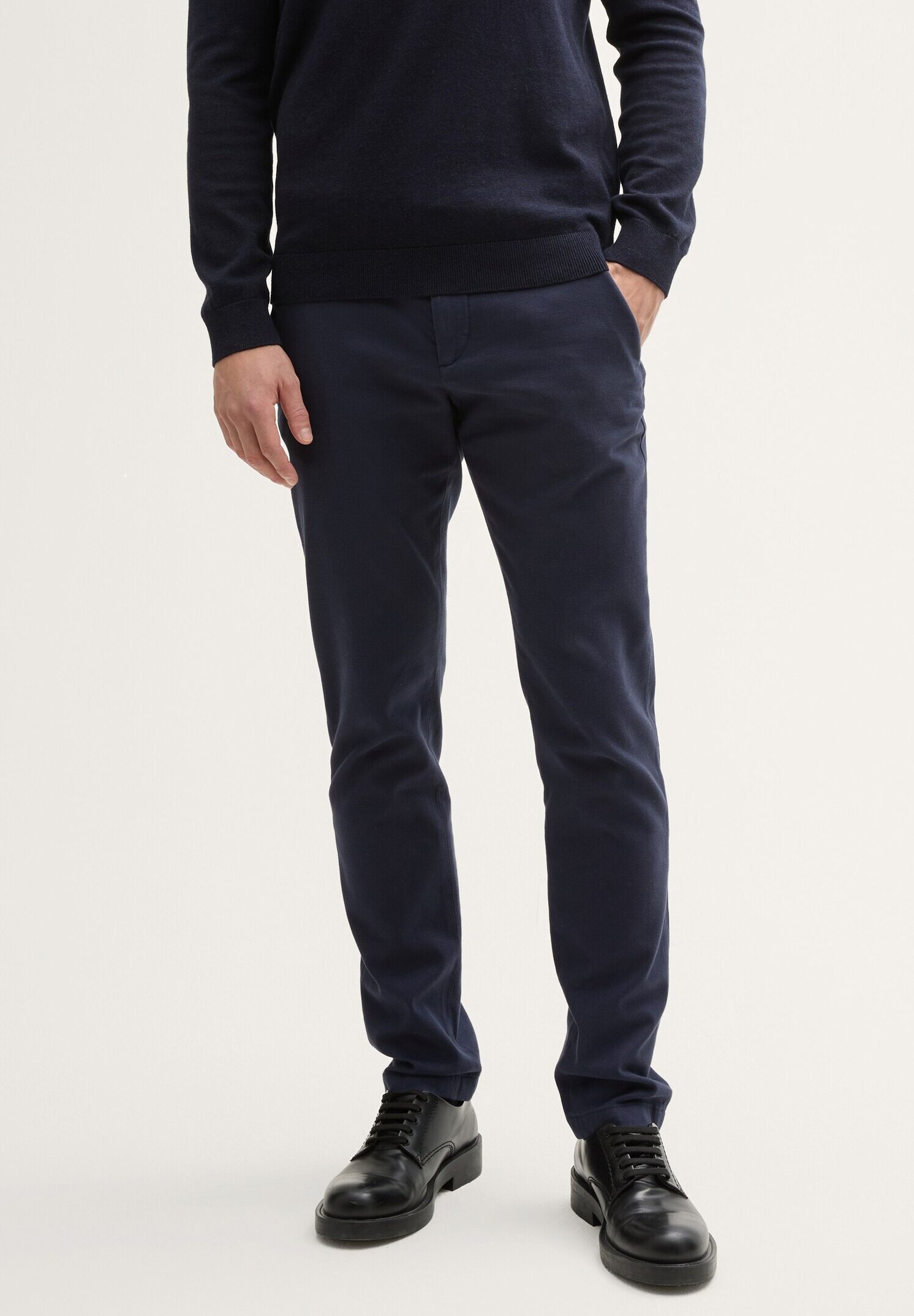 TOM TAILOR Chinos - navy zig zag structure/multi-coloured - Zalando